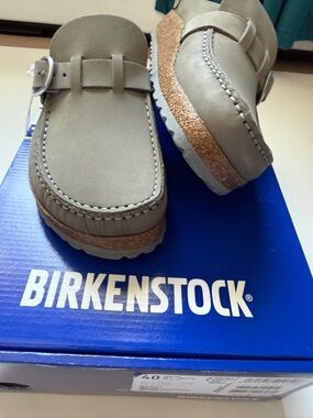 Birkenstock Buckley Nubuck Leather Dove Gray Clog/Sandals - Narrow Fit 1023649